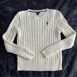 Women's Cream Cable Knit Sweater